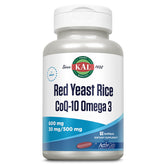 Kal riz rouge de levure COQ10 Oméga-3 en flacon, facile à intégrer dans votre routine bien-être