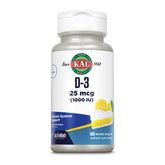 Kal Vitamine D3 ActivMelt – tablettes citron, absorption rapide pour le soin des os et du système immunitaire.