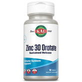 KAL Zinc Orotate, bouteille, potentiel soutien immunitaire et métabolisme.