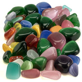 KALIFANO agate œil-de-chat multicolore, pierre polie et concentration accrue lors de la méditation.