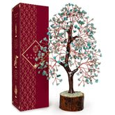 KARMAPLEDGE Arbre de Vie Cristal Amazonite, favorise la communication et l'équilibre émotionnel.