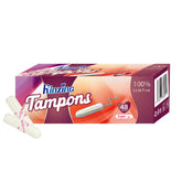 Tampons Kinzino sans applicateur avec emballage individuel pour un rangement discret.