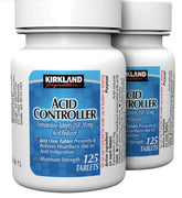 Kirkland Acide-Contrôleur 20 mg – comprimés visibles dans la bouteille pour indigestion occasionnelle
