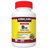 Kirkland B-12 tablettes sublinguales 5000 mcg, saveur cerise, soutien potentiel à l'énergie