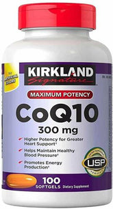KIRLAND CoQ10 300 mg — Bouteille prête à l'emploi pour soutenir l'énergie quotidienne.