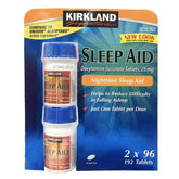 Flacon Kirkland Sommeil avec comprimés de 25 mg pour une routine nocturne.