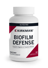 La bouteille et les capsules Kirkman Biofilm Defense offrent un soutien digestif quotidien.