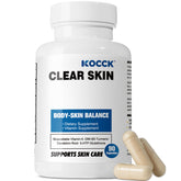 KOCCK - flacon de gélules, soutien potentiel pour une peau plus claire.