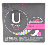 Kotex U protège-slips minces, paquet 2, confort discret pour la journée.