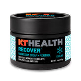 KT Tape Recover Crème - bouteille affichant une texture apaisante pour les muscles après l'effort.