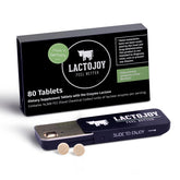 LactoJoy: bouteille de pilules lactase 14 500, pour une digestion plus fluide apres les produits laitiers.