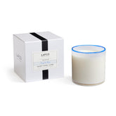 Bougie Fog & Mist de LAFCO New York: verre soufflé, ambiance élégante et parfum durable