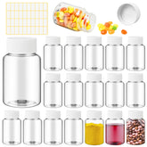 Lamoutor bouteille pilules 80ml transparente avec bouchon blanc, idéal pour le stockage sûr de comprimés