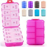 LANDNEOO organisateur pliable de pilules avec étiquettes gravées pour une identification durable.