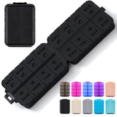 LANDNEOO organiseur pilules pliable noir, compact et pratique pour voyage et maison