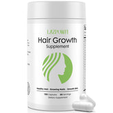 Lazpowfi – bouteille montrant biotine 10000mcg pour nourrir les cheveux.