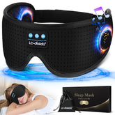 LC-dolida masque sommeil blanc avec écouteurs Bluetooth pour dormir confortablement.