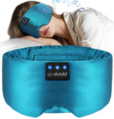 Masque LC-dolida en soie luxe vert sombre, blocage lumière pour repos profond.