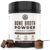 Left Coast Performance Poudre Bouillon Os Chocolat, texture veloutée prête pour shake.