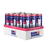 Legendary Sunshine, bouteille énergie pétillante, ananas tropical, boost rafraîchissant.