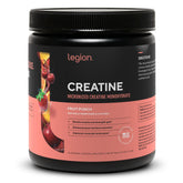 LEGION Créatine micronisée Fruit Punch, poudre — soutien potentiel à la prise de muscle.
