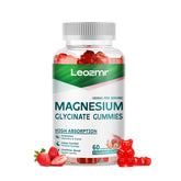 Gommes magnésium glycinate Leozmr fraise, soutien calme potentiel.