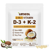 LETSCOL bouteille gelules D3 K2 pour un apport quotidien pratique
