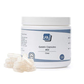 Capsules LFA taille 00 transparentes, prêtes à remplir.