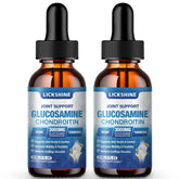 Lickshine glucosamine-chondroïtine liquide, bouteille visible, soutien mobilité.