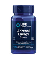Life Extension Adrenal Energy: bouteille du produit, soutien potentiel à l’énergie quotidienne.