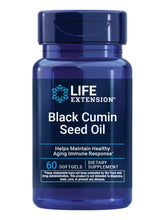 Life Extension Black Cumin Seed Oil - bouteille softgels, soutien immunitaire potentiel et bien-être.