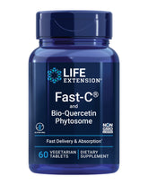 Life Extension Fast-C et Bio-Quercetin, bouteille de compléments, soutien immunitaire et antioxydant.
