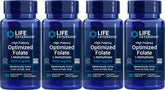 Life Extension Folate 8500 DFE – flacon, soutien quotidien au métabolisme et énergie.