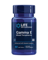 Life Extension Gamma E Mixed Tocopherols – Bouteille claire, protection antioxydante potentielle.