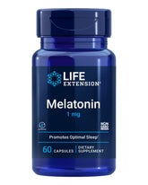 Life Extension Mélatonine 1 mg – bouteille 60 capsules, facilite l’endormissement et le rythme circadien.