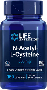 Life Extension NAC 600 mg – bouteille, soutient potentiel des voies respiratoires et de l'antioxydant.