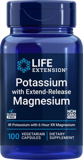 Life Extension Potassium Magnésium en bouteille vegcaps, soutien quotidien à l'équilibre nutritionnel