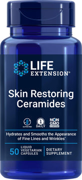 Life Extension Skin Restoring Ceramides – bouteille; hydratation durable de la peau.