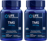 Bouteille Life Extension TMG avec capuchon ouvert pour une prise aisée.