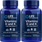 Life Extension D et K avec Sea-Iodine – bouteille 90 capsules pour le soutien quotidien