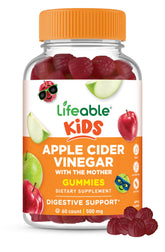 Lifeable gommes vinaigre-pomme enfant, goût pomme, texture agréable pour une routine quotidienne.