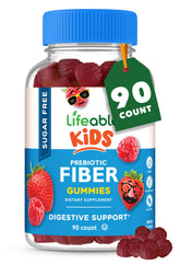 Lifeable gommes prébiotiques pour enfants dans une bouteille pratique, routine quotidienne.