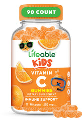 Gommes Vitamine C Lifeable pour Enfants, boîte orange, goût agréable et format pratique.