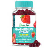 Lifeable magnésium citrate gummies sans sucre en bouteille pratique et facile à utiliser