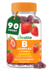 Lifeable Vitamine B Complex Gommes fraise – goût agréable et énergie potentielle.