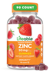 Lifeable Zinc Gummies saveur framboise, dégustation agréable pour un apport zinc pratique.