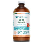 LifeTime Vitamins flacon liquide calcium magnésium, soutien quotidien des muscles et des os.