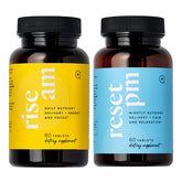 LifeVantage Rise AM et Reset PM – bouteille prête à l'emploi, soutien énergie et vitalité quotidienne.