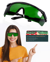 Lunettes Lightmeup pour thérapie lumière rouge, protection 200-2000 nm pendant les séances.
