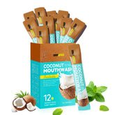 Liillya bain de bouche coco en sachet voyage — fraîcheur instantanée en déplacement.